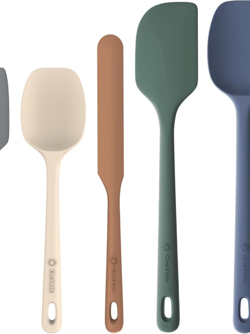 ChefAide 5 Pieces Silicone Spatulas Set, Heat Resistant Rubber Spatula